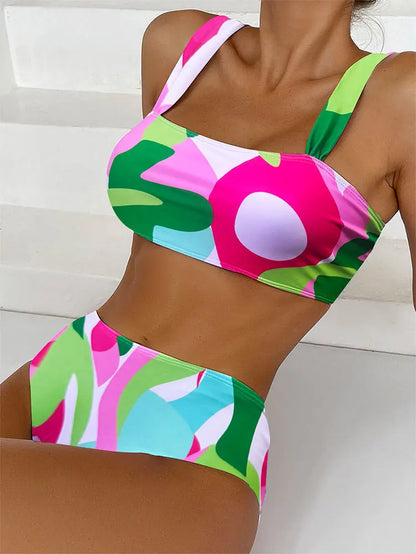 Swimwear- 2-Piece Artistic Swimsuit - Bikini for Summer Fun- - Pekosa Women Fashion